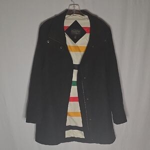 Pendleton Charcoal Trench Coat with Multicolor Lining